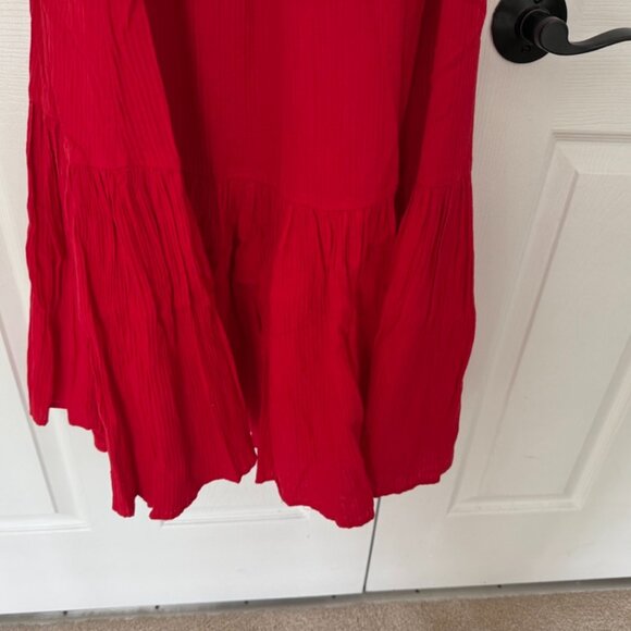 J Crew Red ruffle beach dress in airy gauze, M/L - Picture 4 of 5
